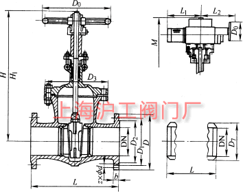 DKZ940H��DKZ940Y��DKZ960Y �� PN16~PN63 ����l�y��Ҫ���μ��Y(ji��)��(g��u)�ߴ�ʾ��D